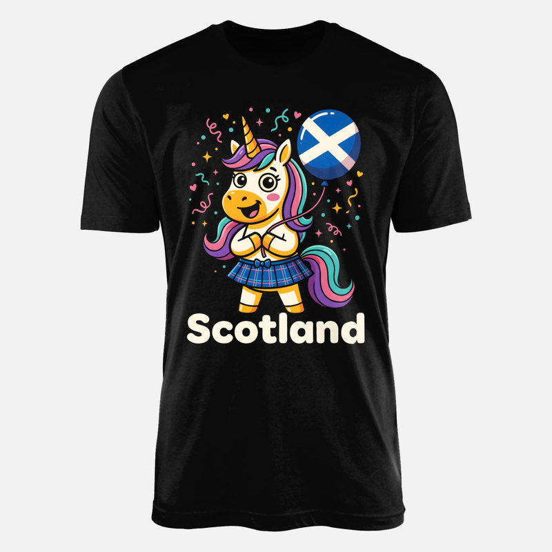 Camisetas: Unicornio escoc&eacute;s con falda y globo