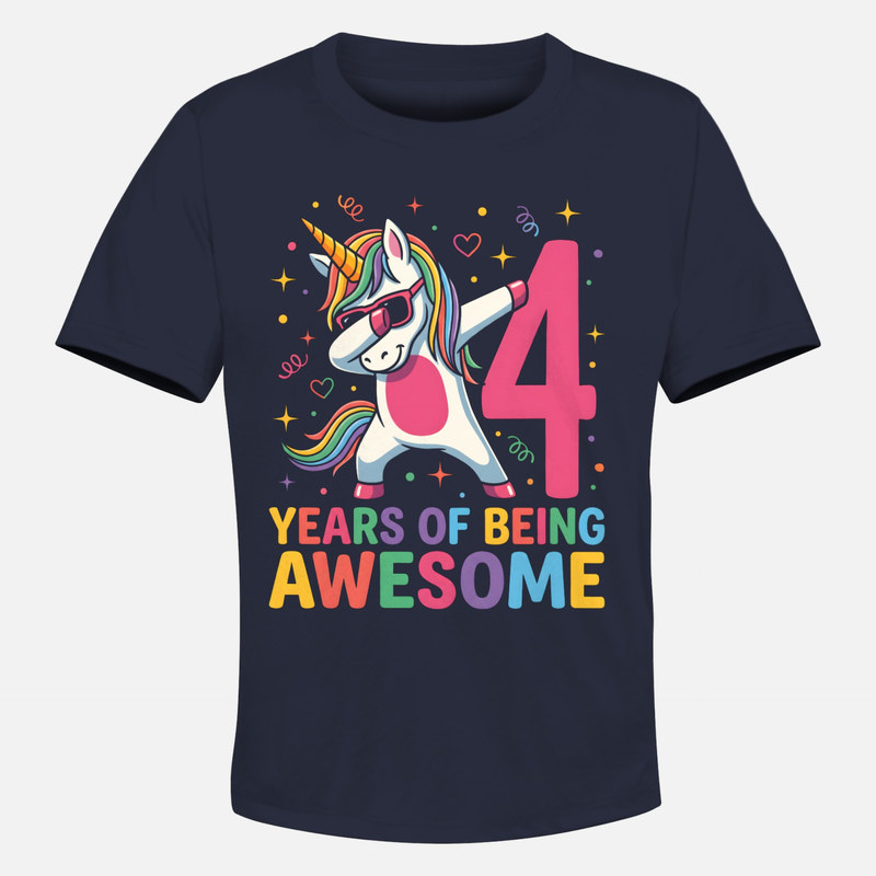 Camisetas: Unicornio dabbing 4 a&ntilde;os de ser genial