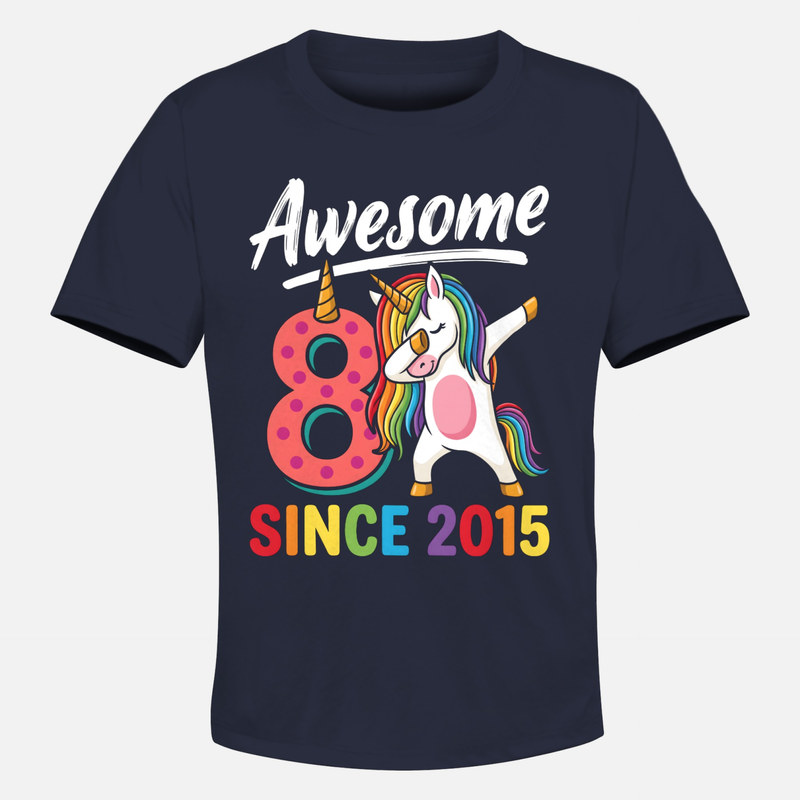 Camisetas: Unicornio dab 8 cumplea&ntilde;os