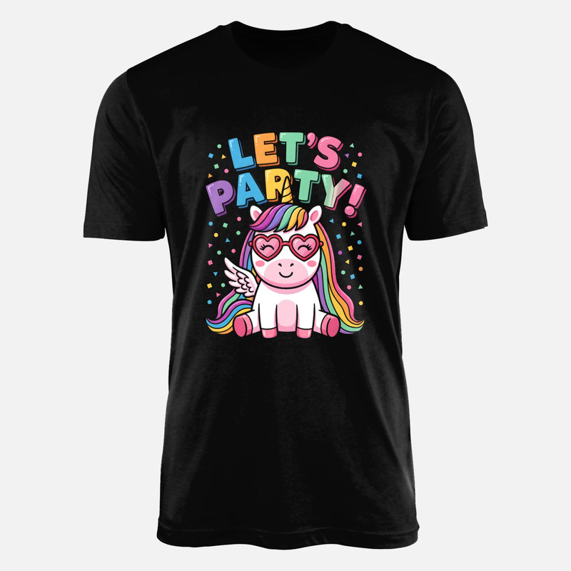 Camisetas: Unicornio de fiesta con confeti