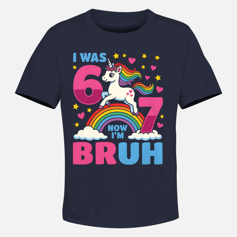 Camisetas: Cumplea&ntilde;os 7 a&ntilde;os unicornio arco&iacute;ris