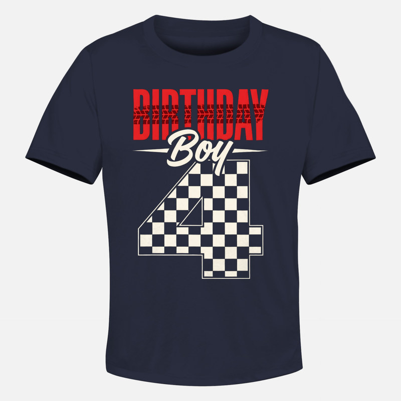Camisetas: Cumplea&ntilde;os 4 a&ntilde;os carreras de coches