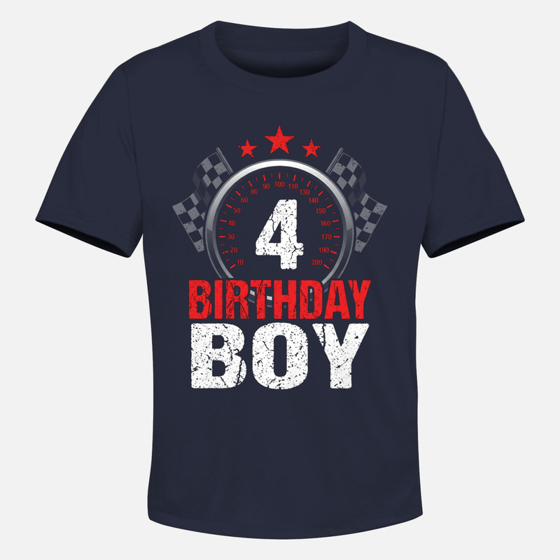 Camisetas: Cumplea&ntilde;os 4 ni&ntilde;o de carreras veloc&iacute;metro