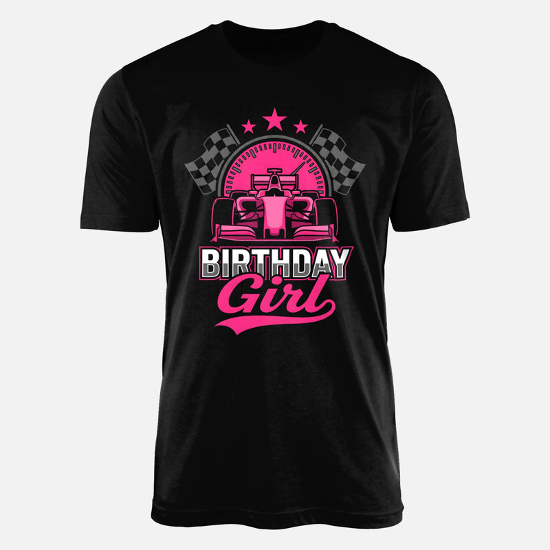 Camisetas: Cumplea&ntilde;era coche de carreras rosa