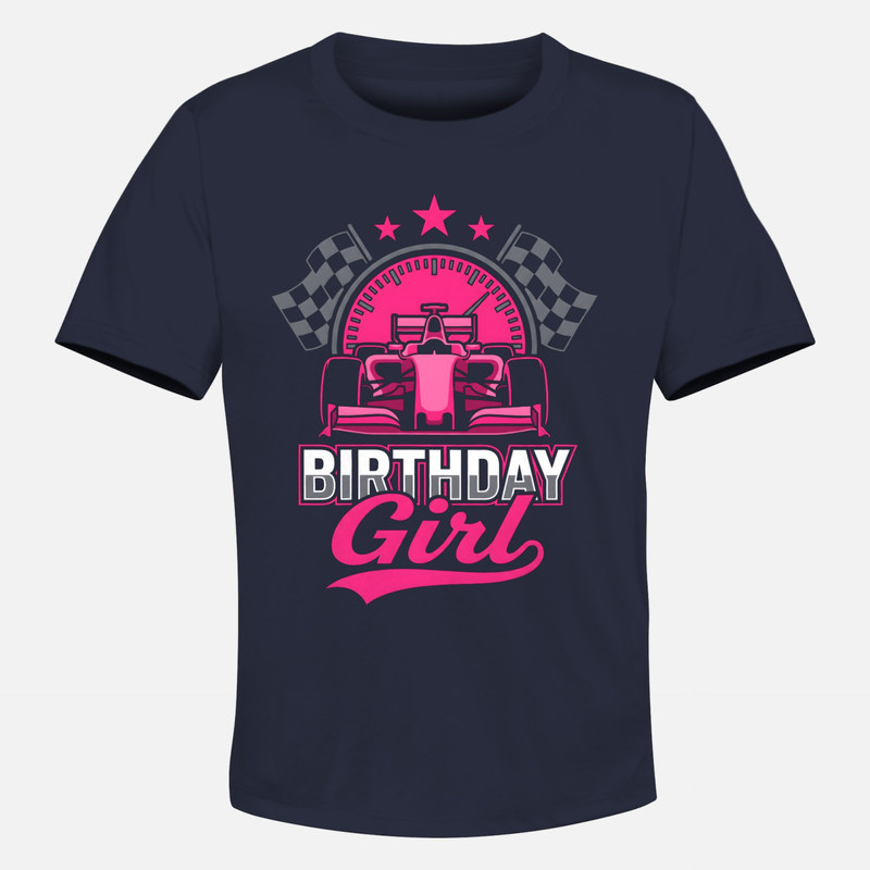 Camisetas: Cumplea&ntilde;era coche de carreras rosa