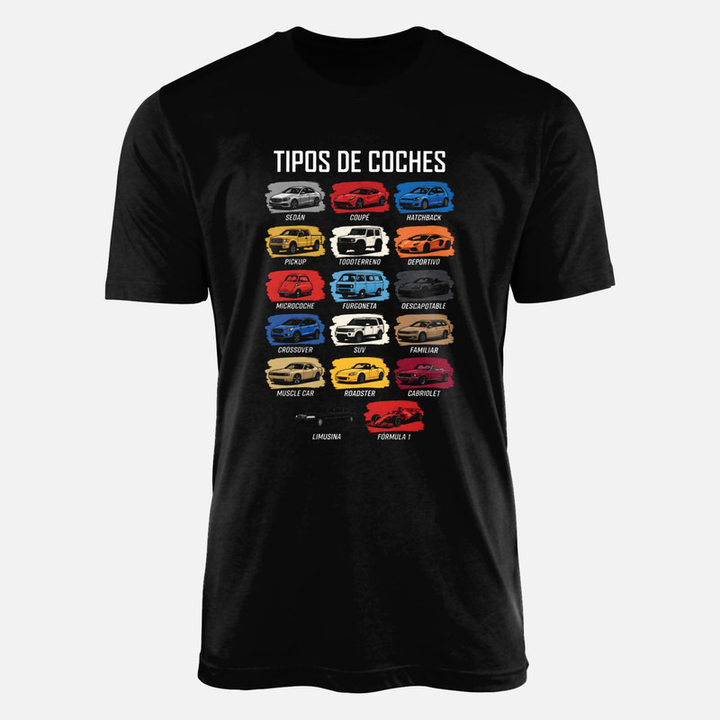 Camisetas: Tipos de coches gu&iacute;a visual