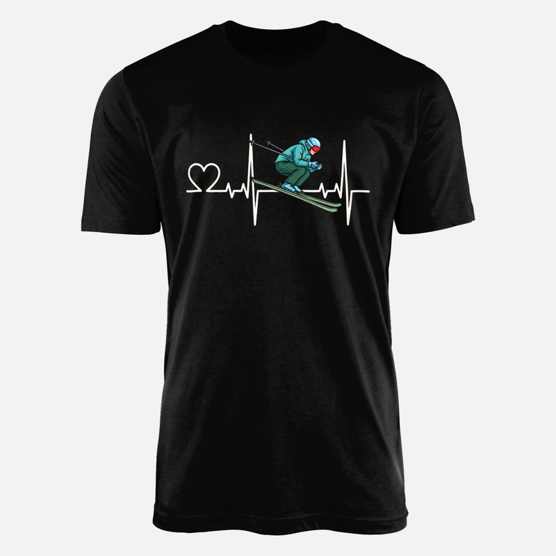 Camisetas: Esquiador con latido de coraz&oacute;n