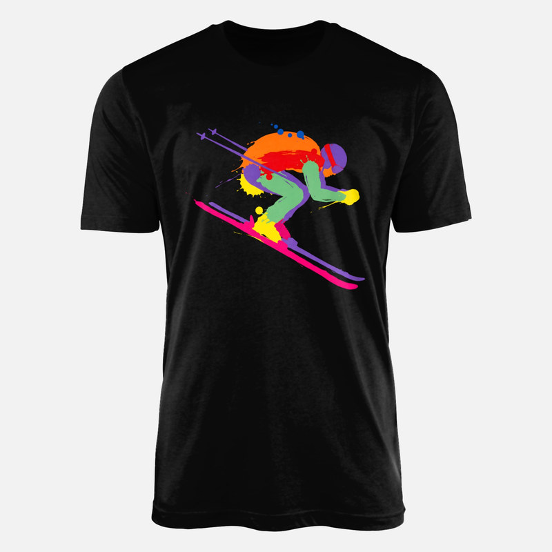 Camisetas: Esquiador con salpicaduras de pintura