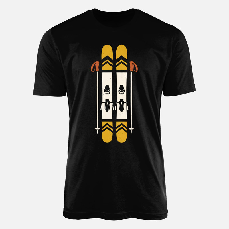 Camisetas: Esqu&iacute;s y bastones retro