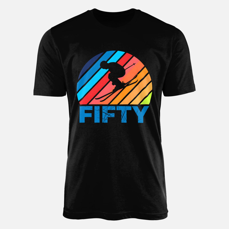 Camisetas: Esquiador retro 50 cumplea&ntilde;os