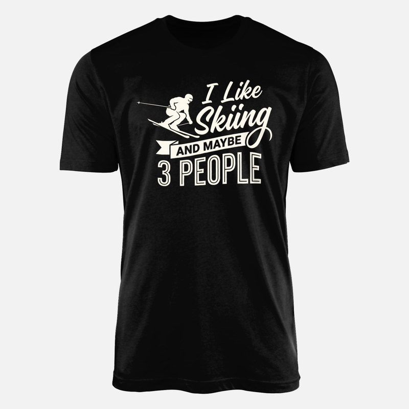 Camisetas: Me gusta esquiar y quiz&aacute;s 3 personas
