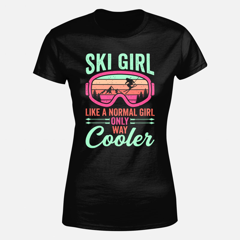 Camisetas: Chica esquiadora m&aacute;s genial gafas retro