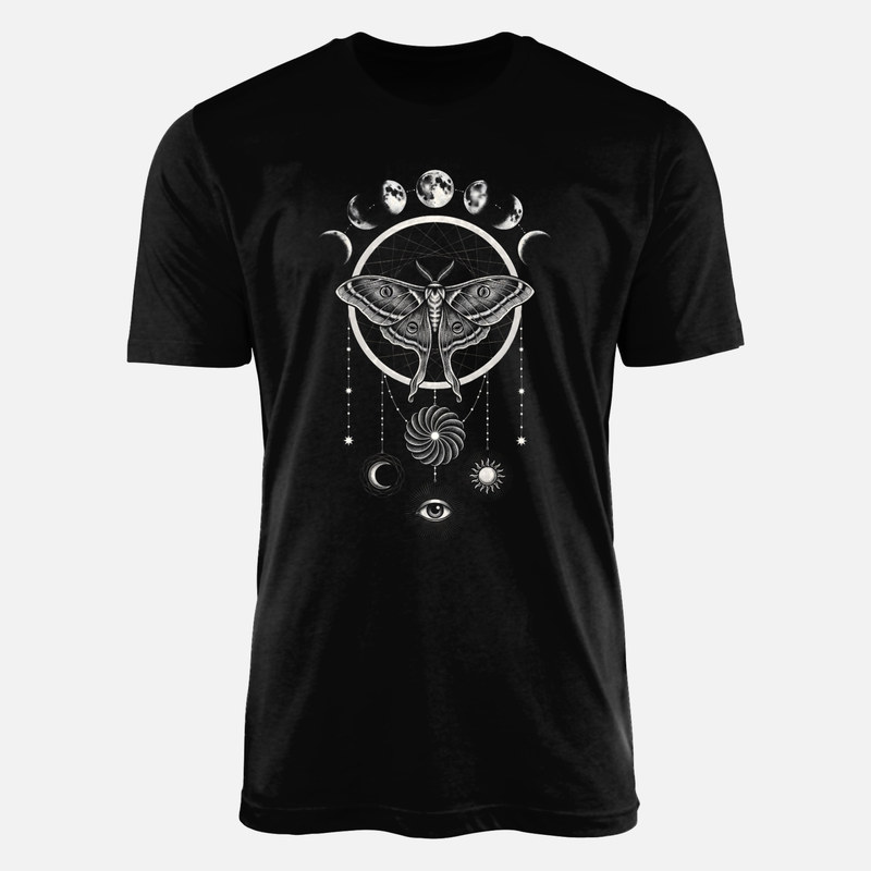 Camisetas: Polilla m&iacute;stica y fases lunares
