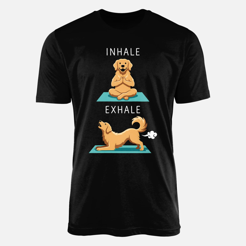 Camisetas: Perro haciendo yoga inhala exhala