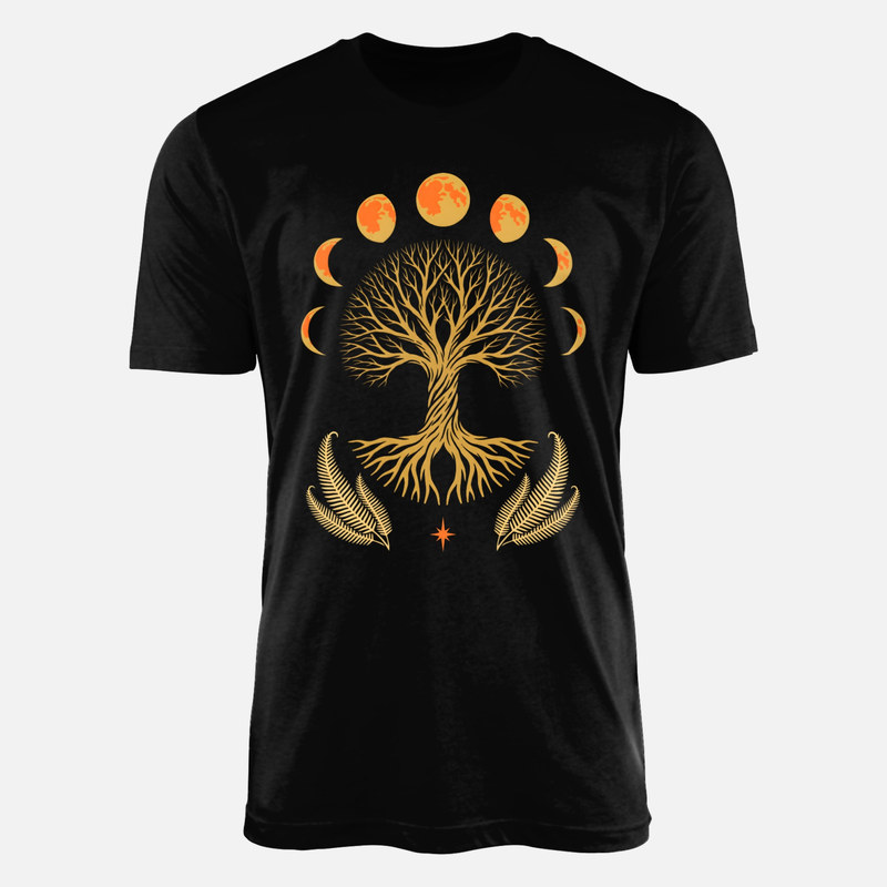 Camisetas: &Aacute;rbol de la vida y fases lunares