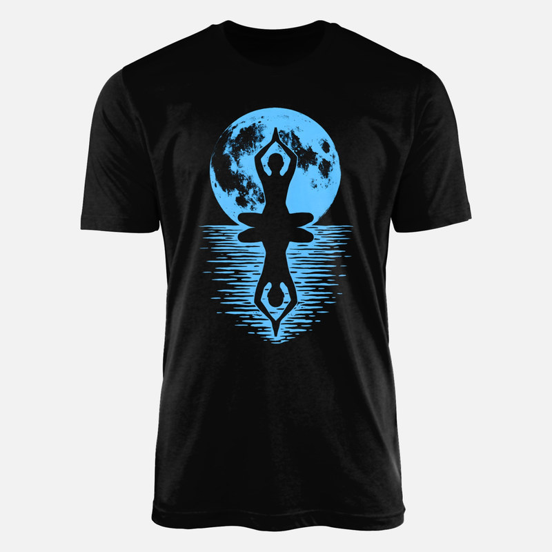 Camisetas: Meditaci&oacute;n en loto con luna llena y reflejo