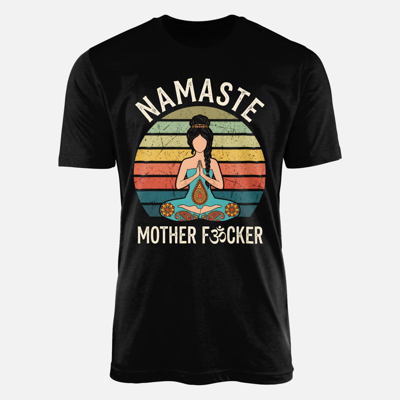 Camisetas: Meditaci&oacute;n sarc&aacute;stica con yoga vintage