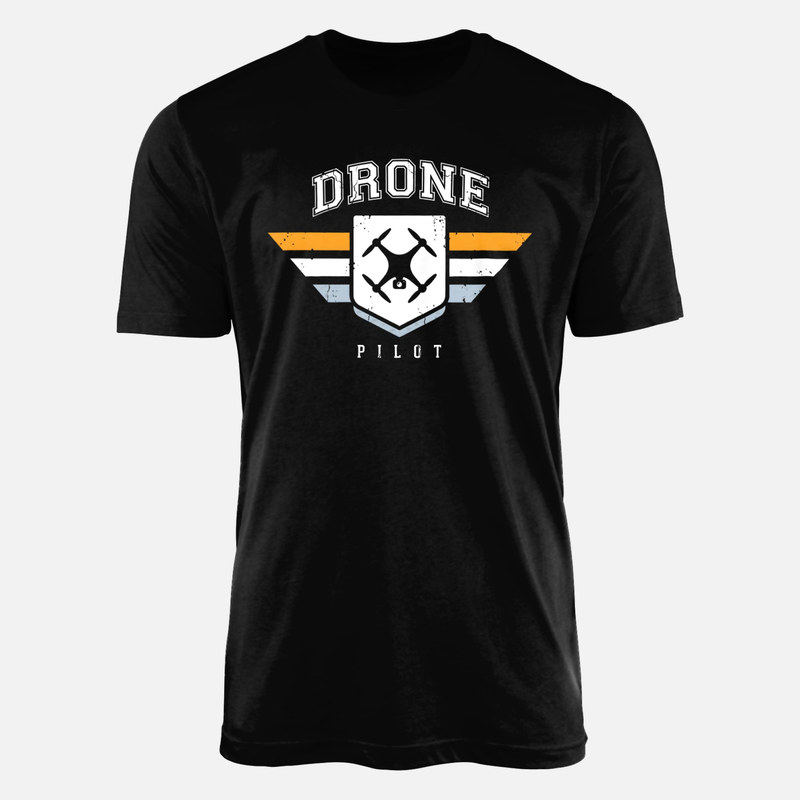 Camisetas: Emblema retro de piloto de dron