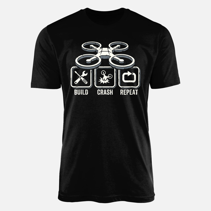 Camisetas: Construir estrellar repetir dron