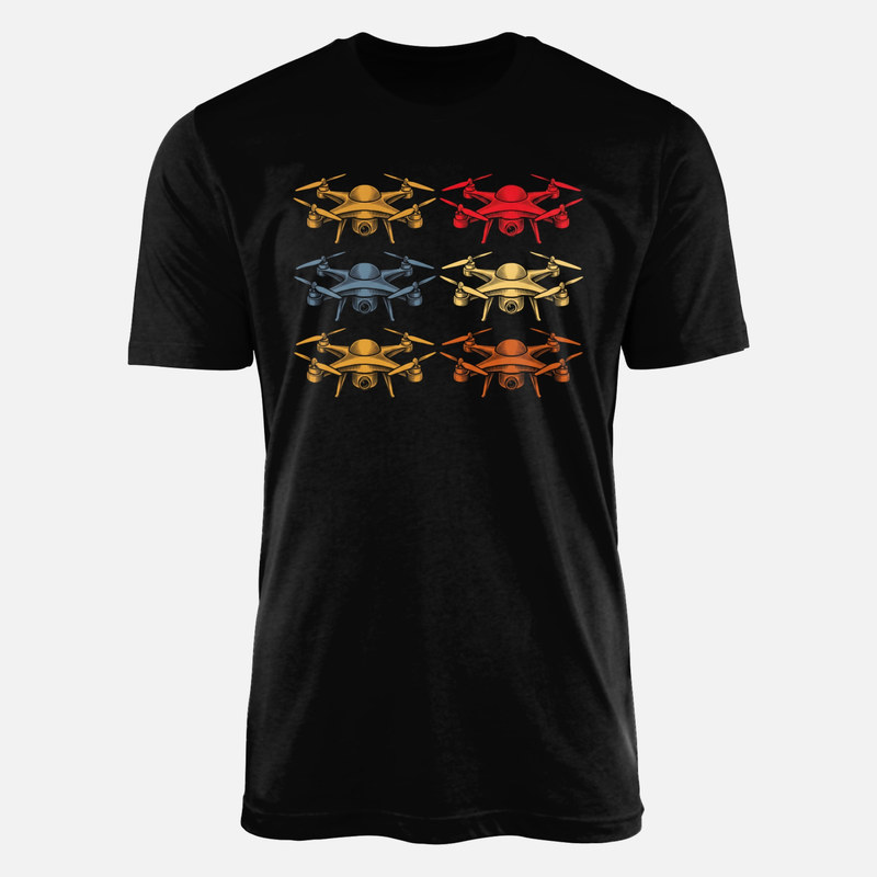 Camisetas: Drones en cuadr&iacute;cula pop art