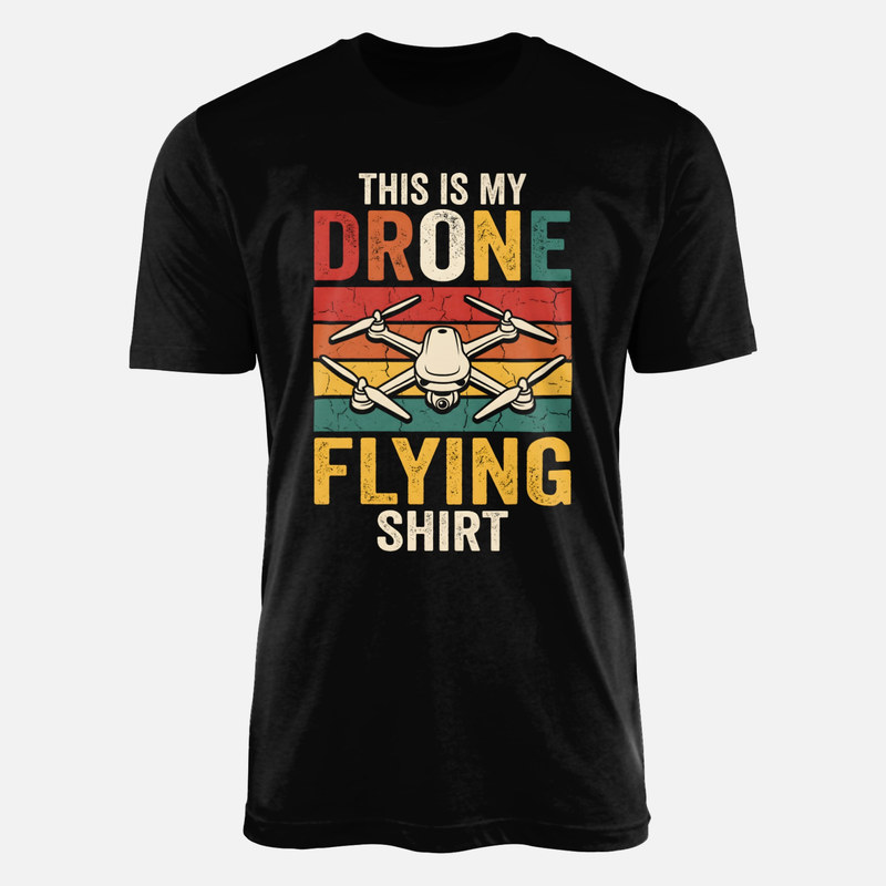 Camisetas: Mi camiseta de volar drones puesta de sol retro
