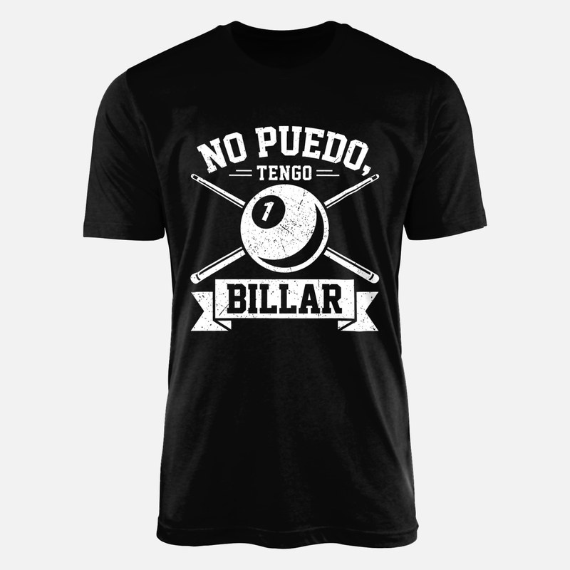 Camisetas: No puedo, tengo billar con bola 1