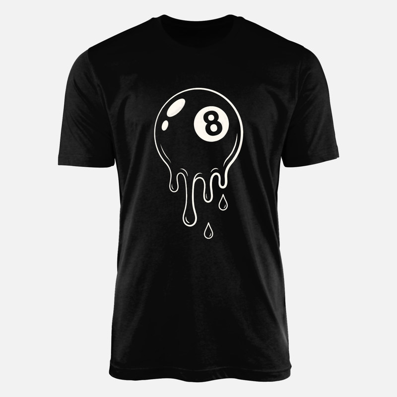 Camisetas: Bola 8 de billar derretida