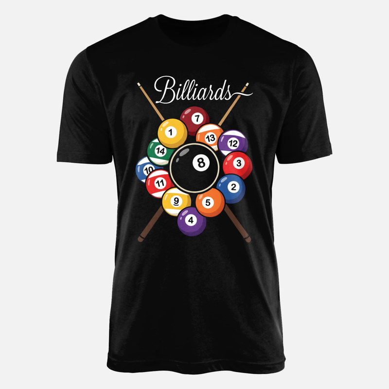 Camisetas: Bolas y tacos de billar