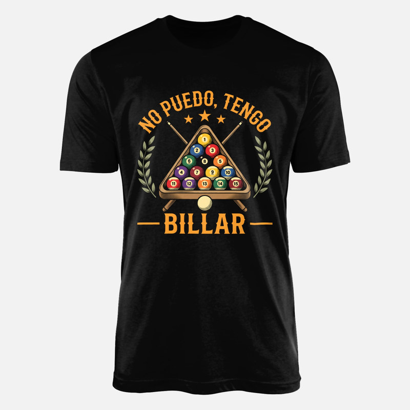 Camisetas: No puedo tengo billar con tacos y bolas
