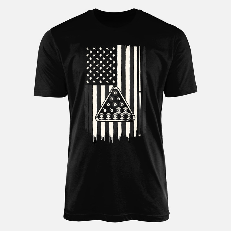 Camisetas: Tri&aacute;ngulo de billar con bandera USA