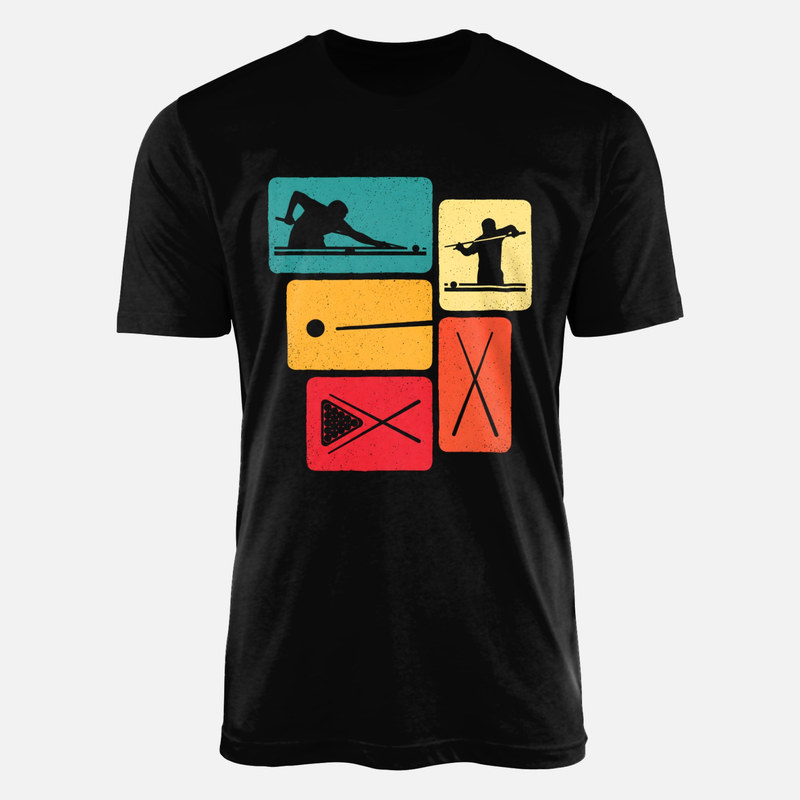 Camisetas: Billar en bloques retro vintage