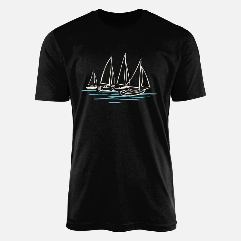 Camisetas: Veleros navegando en trazo de pincel