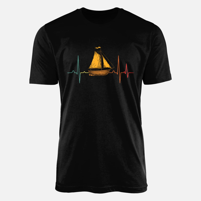 Camisetas: Velero con latido de coraz&oacute;n