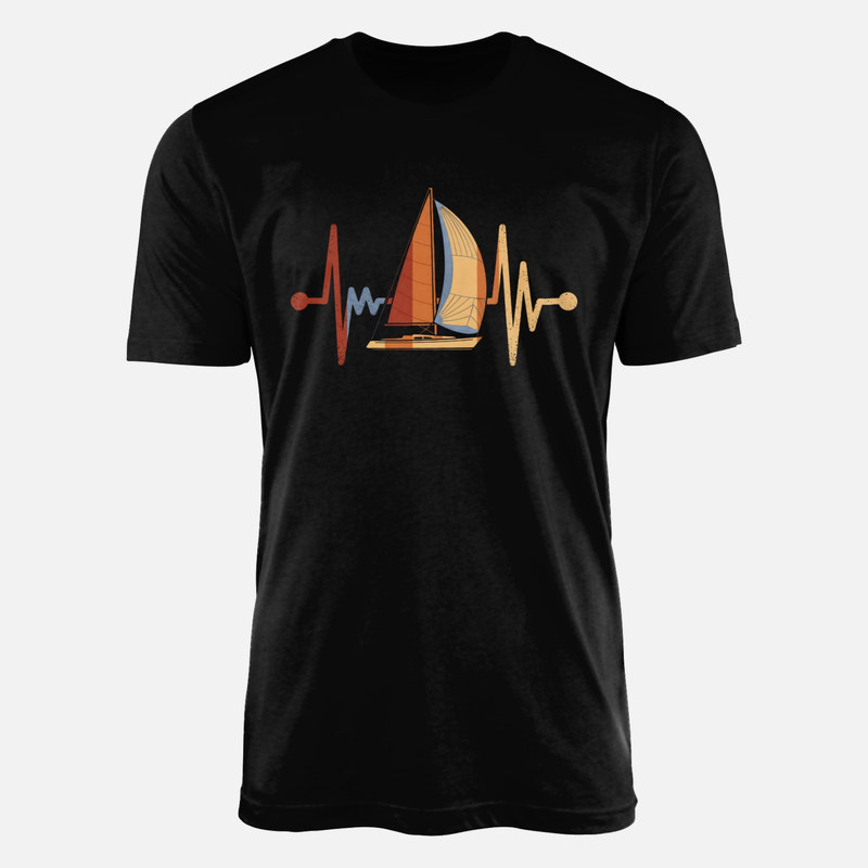Camisetas: Velero con pulso card&iacute;aco desgastado