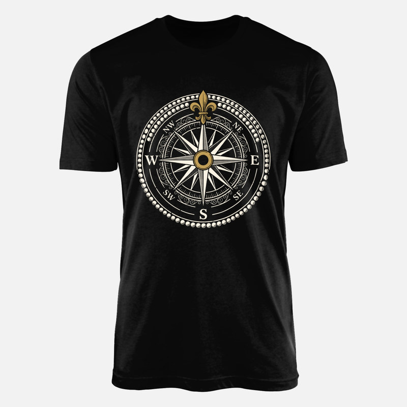 Camisetas: Rosa de los vientos n&aacute;utica vintage
