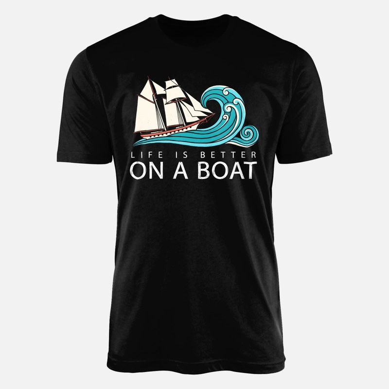 Camisetas: Velero entre grandes olas