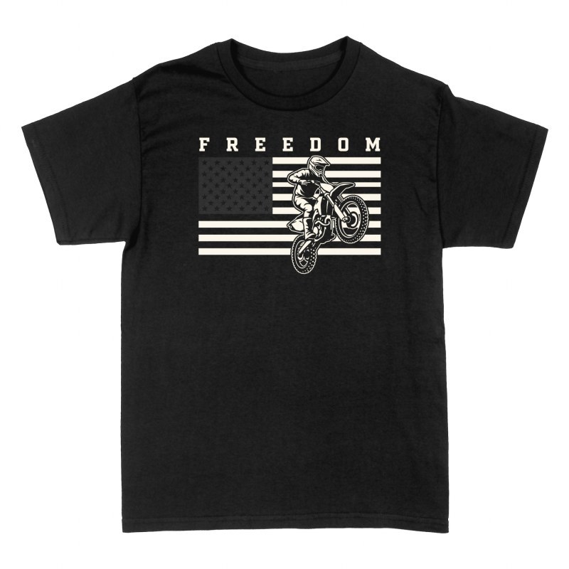 Camisetas: Piloto de motocross y bandera de Estados Unidos