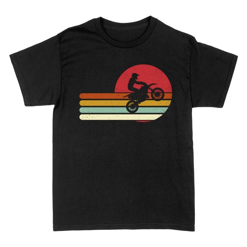 Camisetas: Motocross retro al atardecer