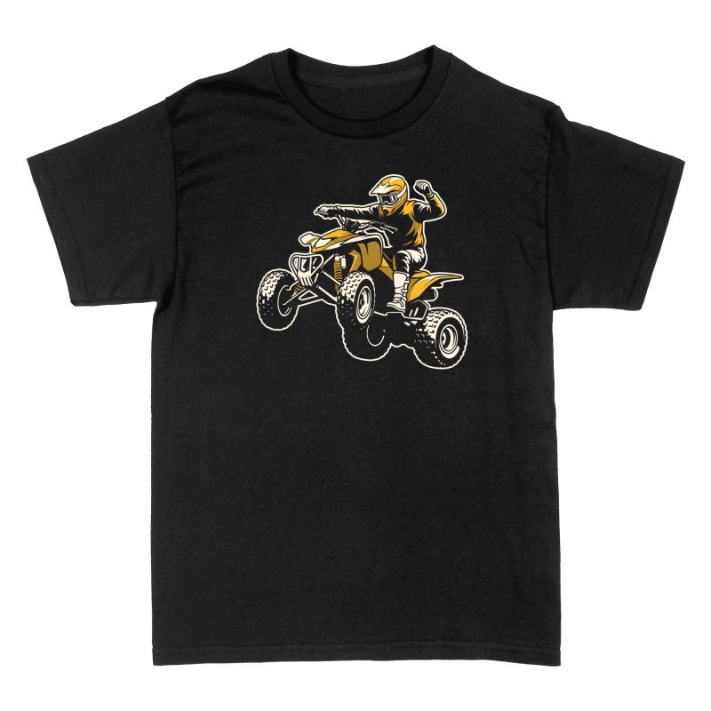 Camisetas: Piloto de quad en salto celebrando