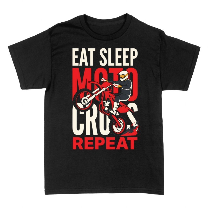 Camisetas: Eat sleep motocross repeat moto roja