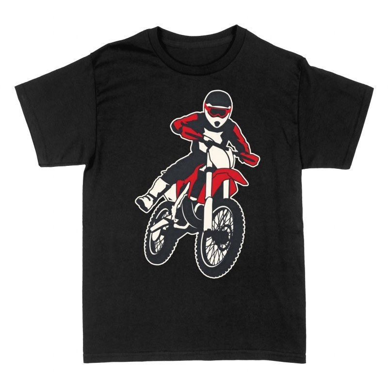 Camisetas: Piloto de motocross saltando