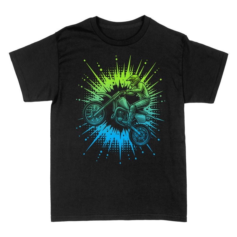Camisetas: Salto de motocross din&aacute;mico