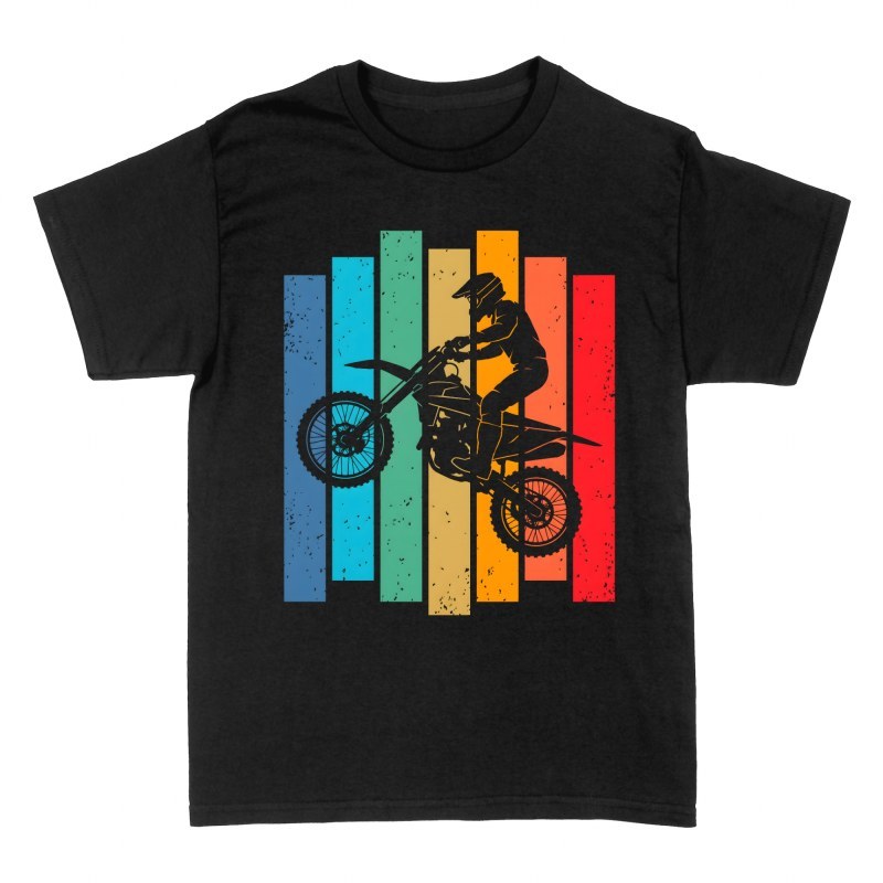 Camisetas: Salto motocross retro grunge