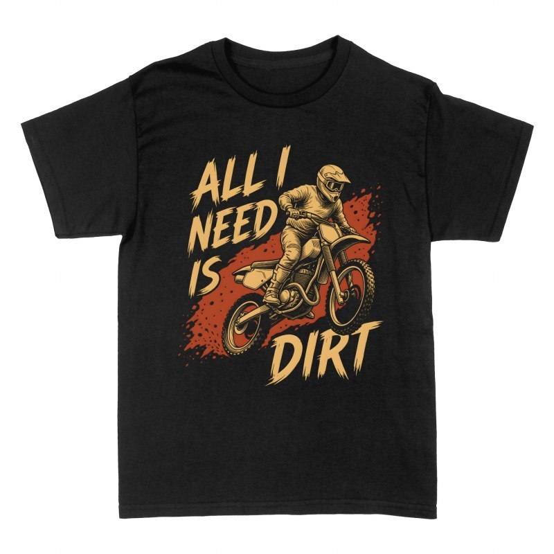 Camisetas: Piloto de motocross solo necesito barro