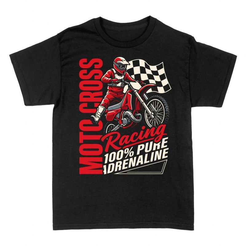 Camisetas: Piloto de motocross adrenalina pura