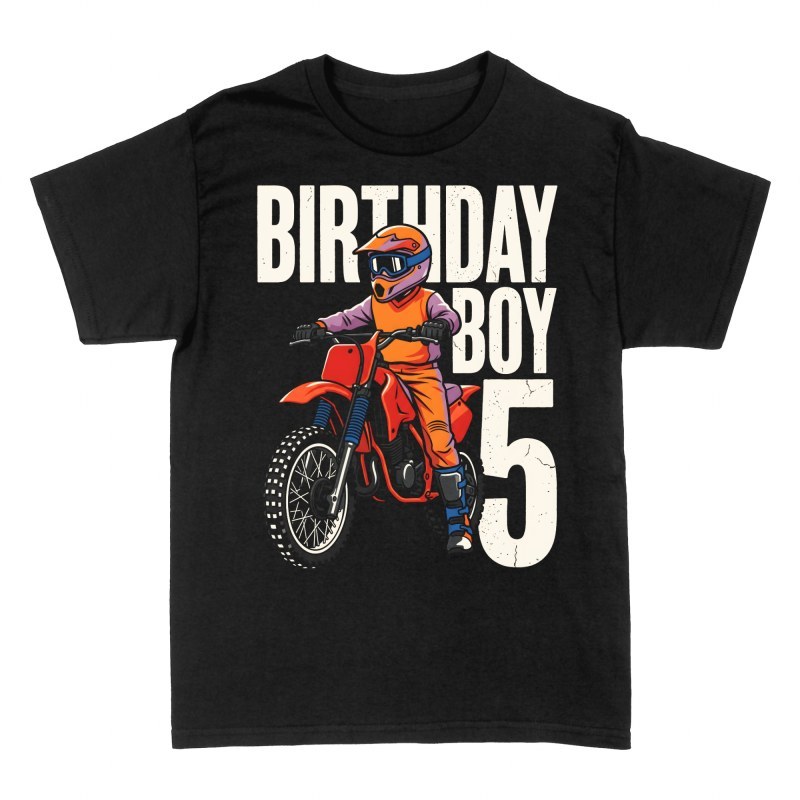 Camisetas: Piloto de motocross cumplea&ntilde;os 5 a&ntilde;os