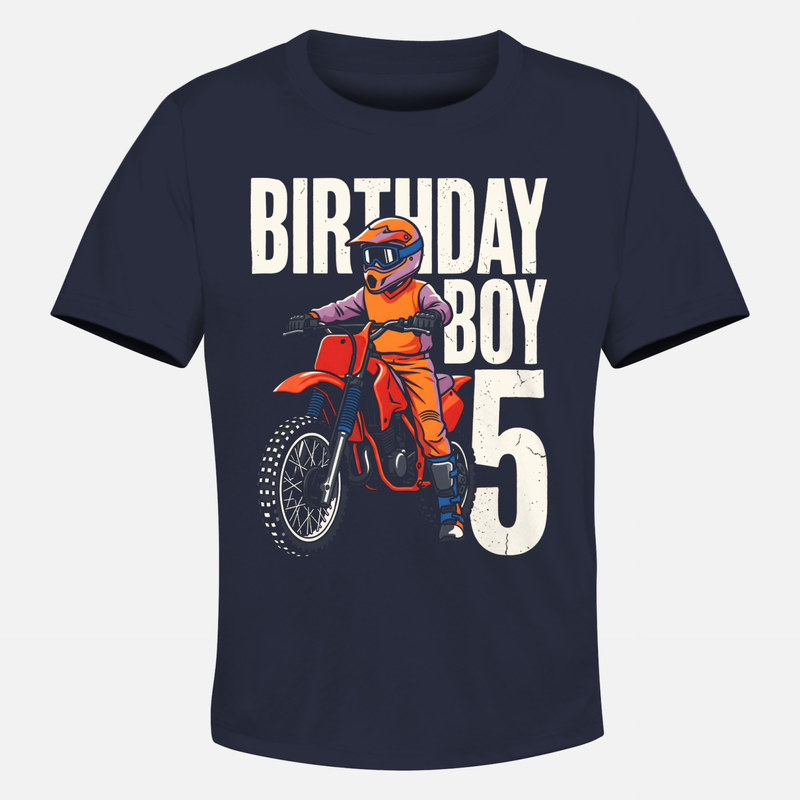 Camisetas: Piloto de motocross cumplea&ntilde;os 5 a&ntilde;os