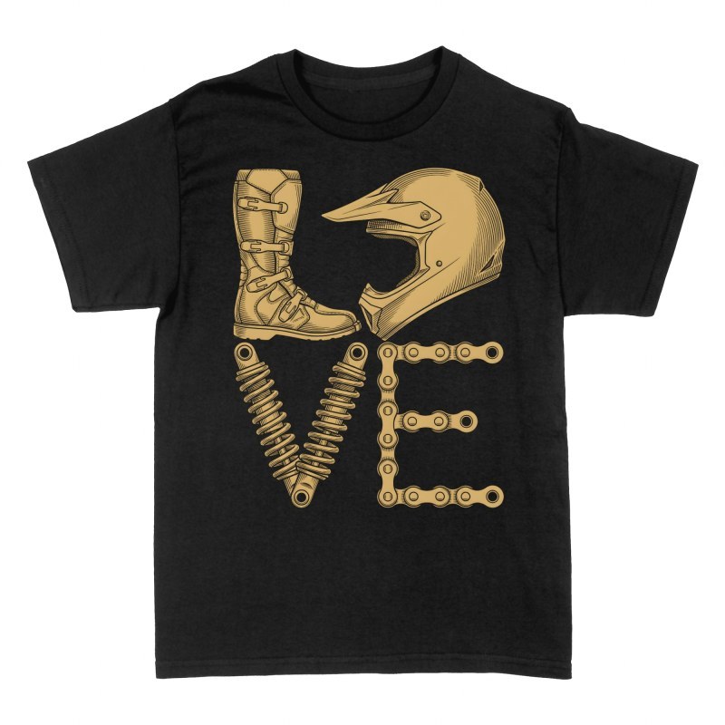 Camisetas: Love con equipo de motocross