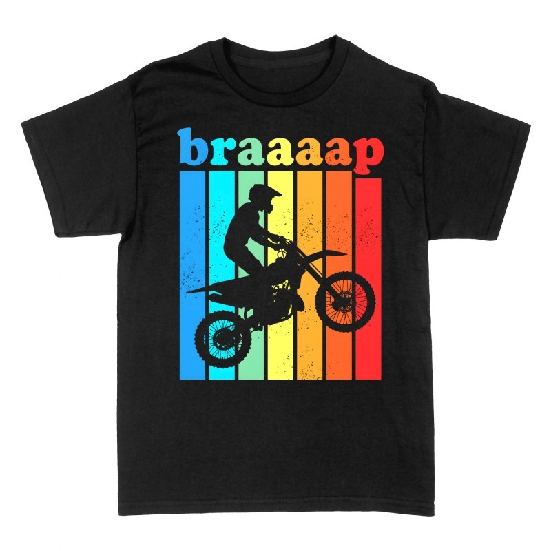 Camisetas: Braaap con salto y franjas retro