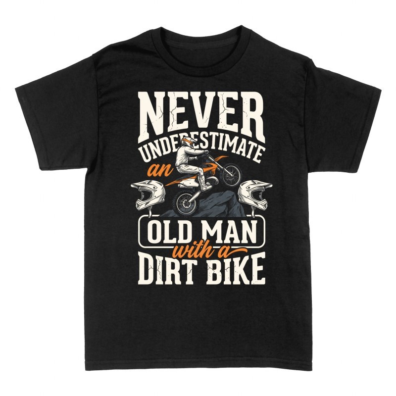 Camisetas: Hombre mayor en moto de cross